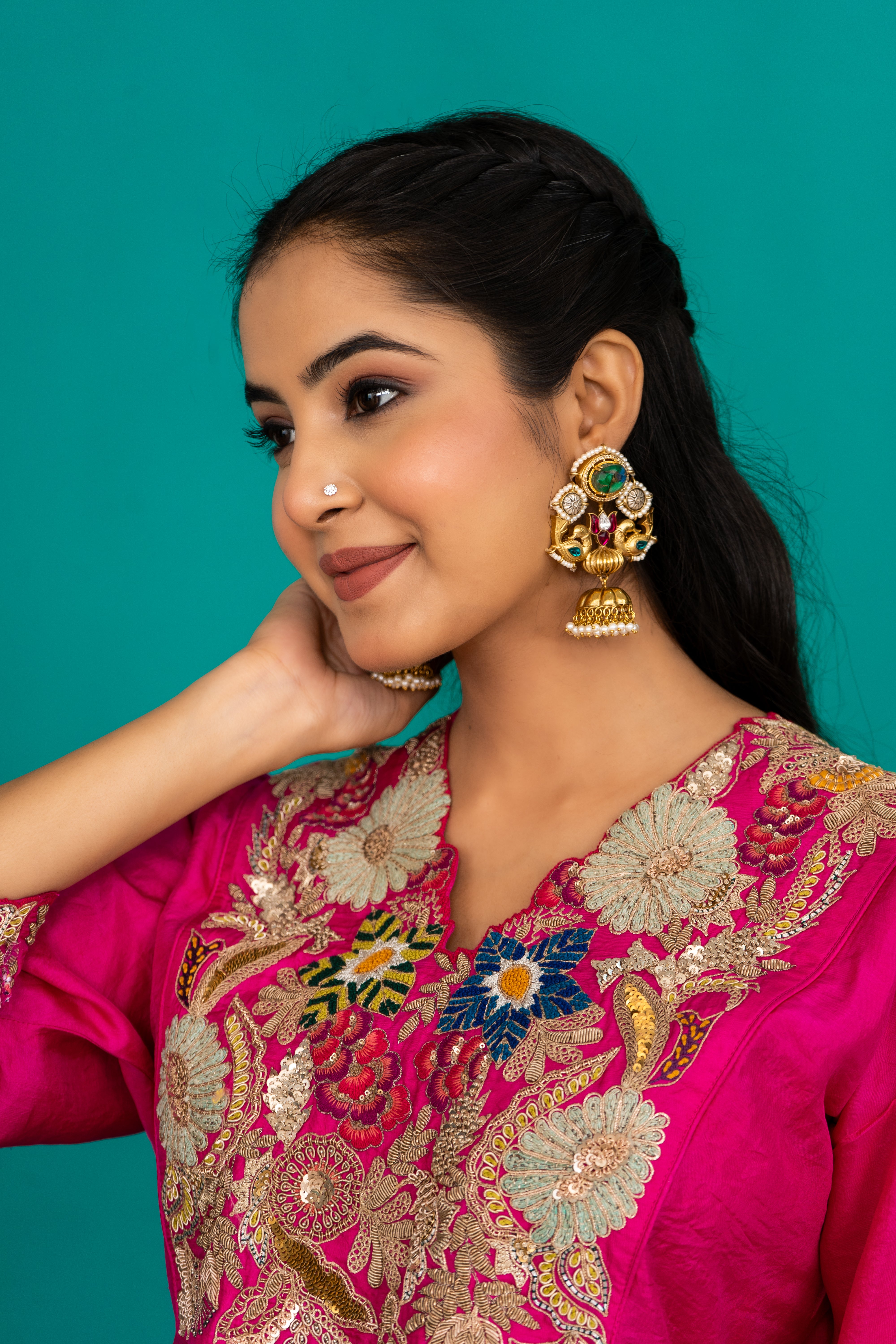 Hansini Jhumka - Doublet Stone